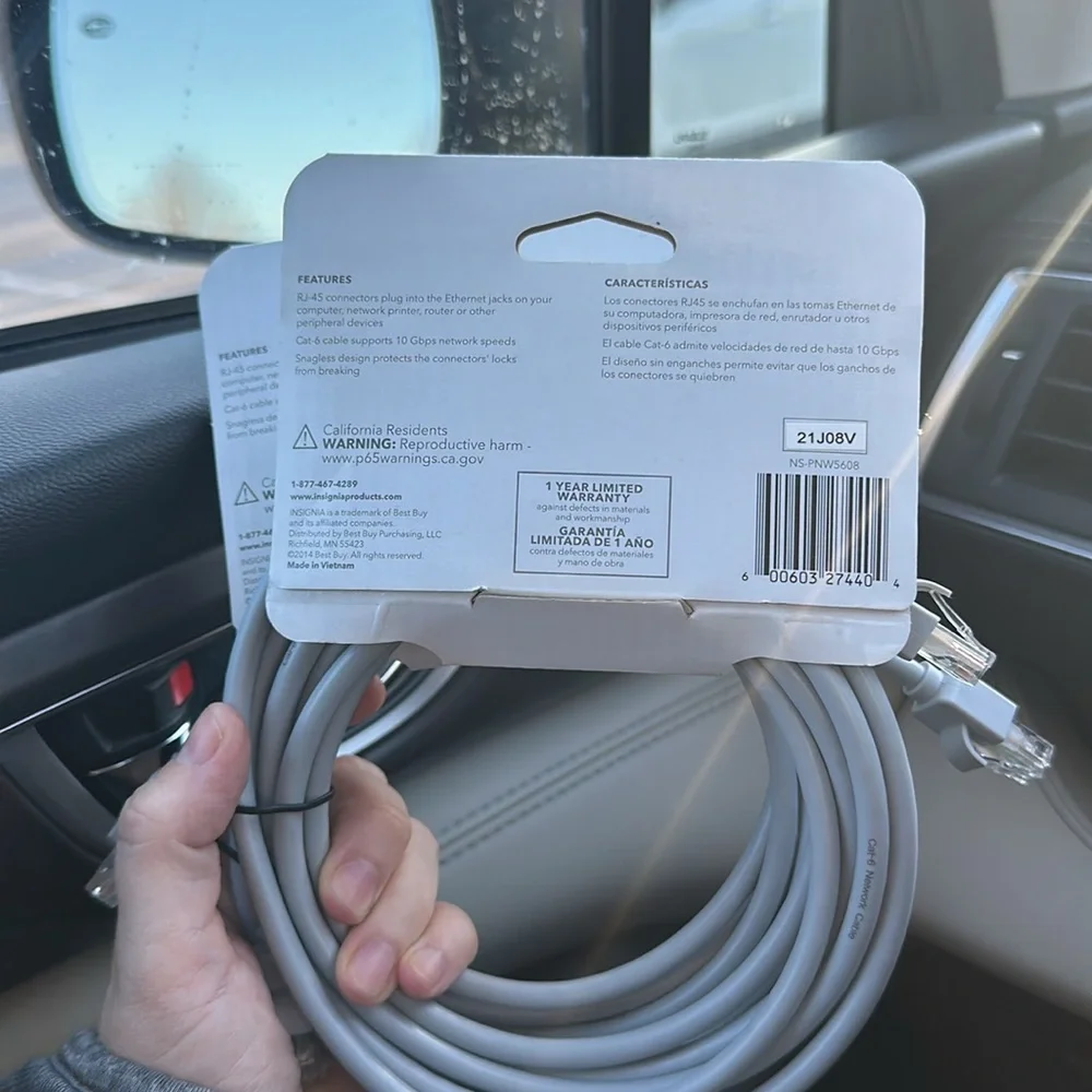 Insignia - 8' Cat-6 Ethernet Cable - Gray set of 2